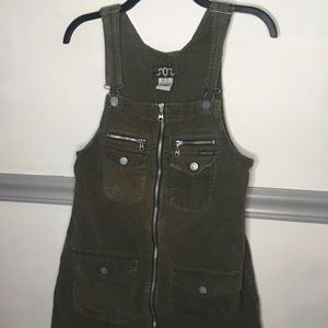 Velvet corduroy overall dress